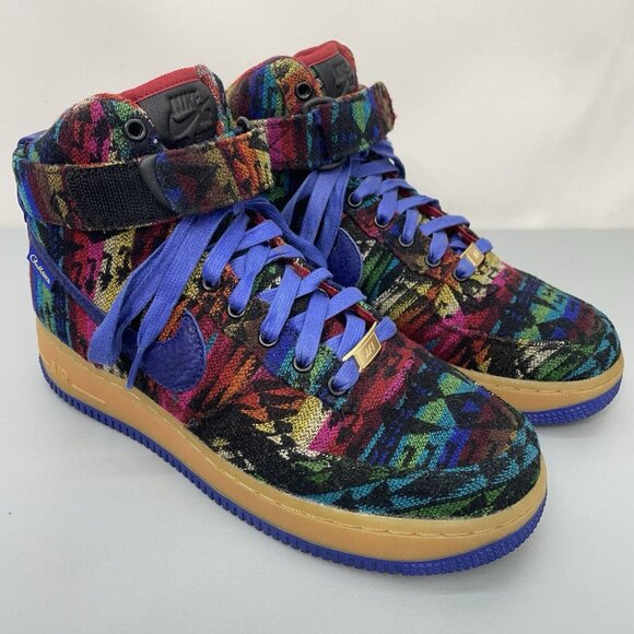 Nike Other - Nike Pendleton Wool Air Force 1 One NikeID Sneakers Aztec Colorful Mens 6.5